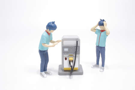 the gauge indicates ran out of petrolの写真素材