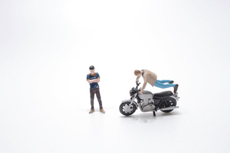 A mini moto bike figure Rally and Show weekend.の写真素材