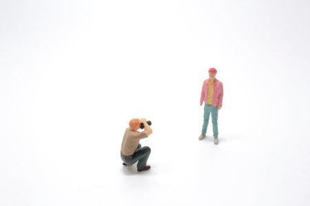 A Mini Of Figure Photographer Take Pictureの写真素材