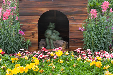 Colourful Flowerbeds and a Winding Grass Lawn