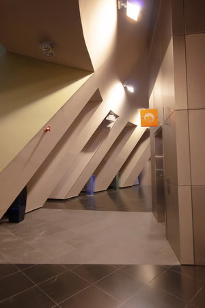 15 oct 2006 A vertical shot of an outdoor hallway