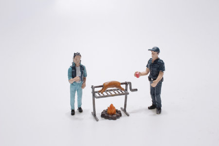 the mini group of figures at Summer Barbecueの写真素材