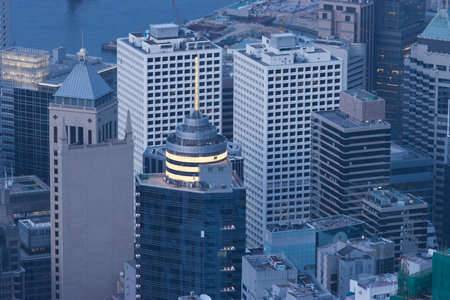 Beautiful landscape the Victoria bay in Hong Kong, China 3 June 2007のeditorial素材