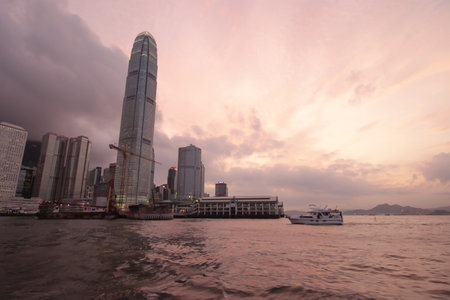 31 Aug 2006 the Victoria Harbour in Hong Kong ,Chinaのeditorial素材