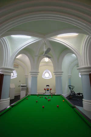 21 Oct 2006 long hall in a historic interior with columns.