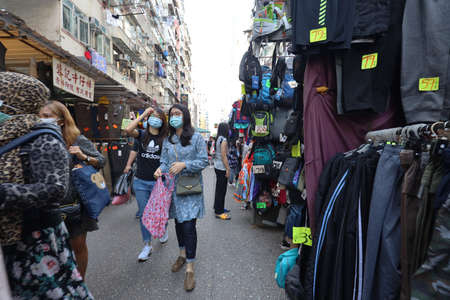 1 Nov 2020 the Street Market, Fuk Wing street, Sham Shui Po hkのeditorial素材