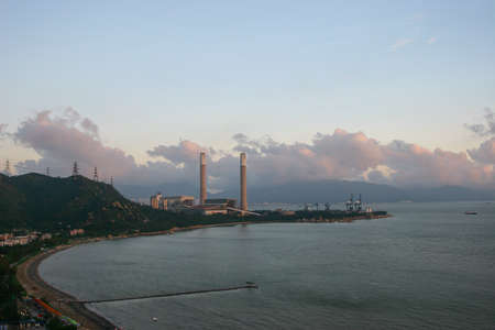 the landscape at Lung Kwu Tan, Tuen Mun, hk 2 July 2005の写真素材