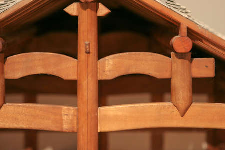 29 May 2005 the scale of wood house at displayの写真素材