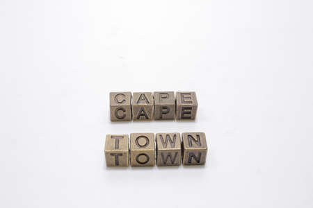 a blocks with Cape Town lettering on white background premiumの写真素材