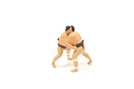 the figure of mini Sumo Wrestler Challengeの写真素材