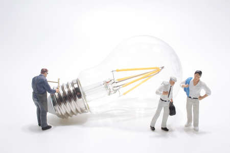 Creative business people working on business with bulb