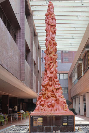 art statue, Pillar of Shame, It is created by Danish artist Jens Galschiotのeditorial素材