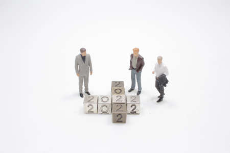 the cube block for 2022, for business conceptの写真素材