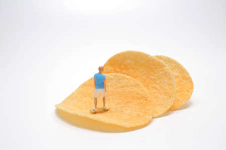a mini figure are Skateboard at cheese potatoの写真素材