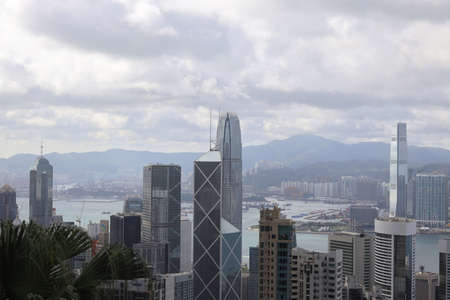 the cityscape of hong kong, view at Wan Chai Gap