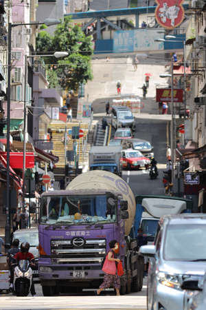 11 Jue 2021 Street scape of the Incline, Centre Street, hkのeditorial素材