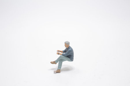 the business figure man on the white boardの写真素材