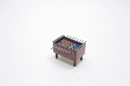 Table football game. Sport and recreation. Football players. Table soccer in club