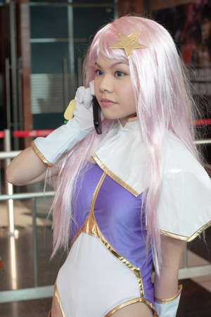 26 Dec 2005 Portrait of Japan anime cosplay woman at partyのeditorial素材