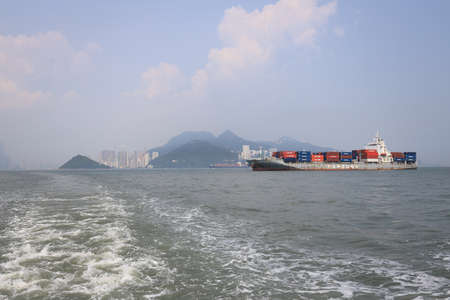 23 July 2021, the green island, Victoria Harbour west hkの写真素材