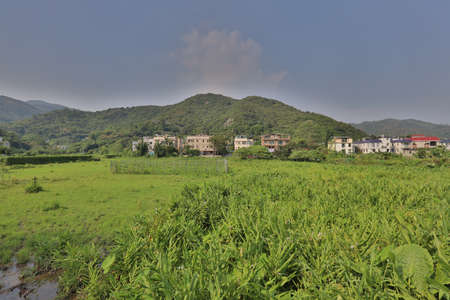23 July 2021 the landscape of Village Wang Tong at Mui Woの写真素材
