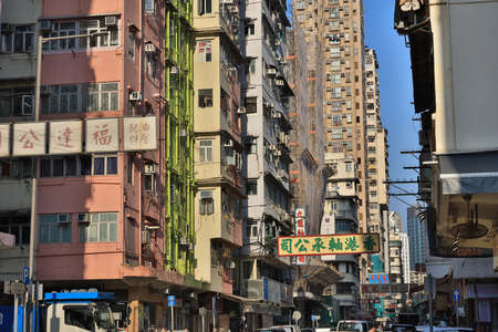 the billboard of hong kong style at mong kok street 10 Oct 2020 tのeditorial素材