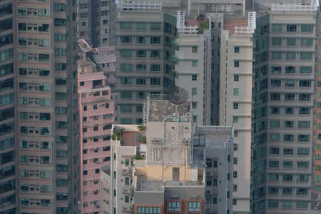 Dense and highrise residential apartment blocks in Hong Kong