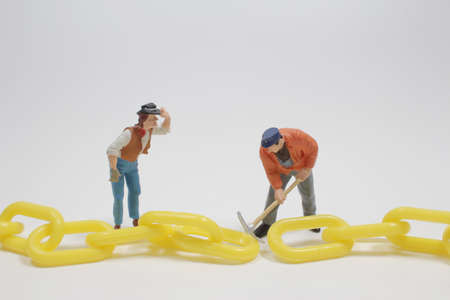 the mini figure try broke the chain lengthの写真素材
