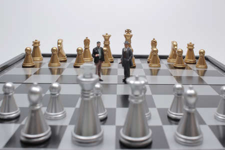 Chess board game business strategy or leadership concept