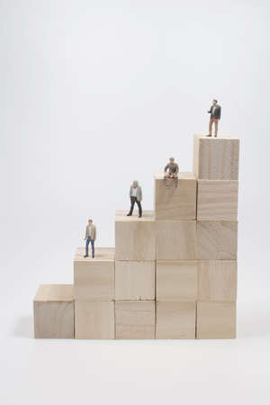 stairs from wooden cubes with the mini figure