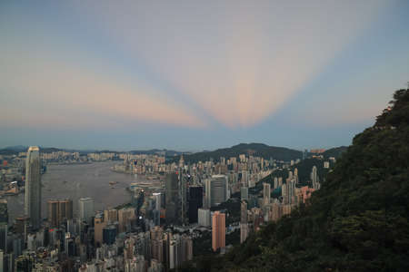 4 Sept 2021 Anti Crepuscular Ray at east of Island Hong Kong