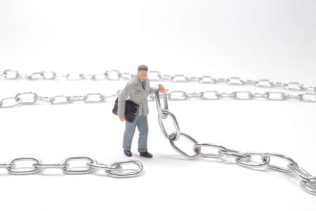 the business figure, try Connet the chainの写真素材
