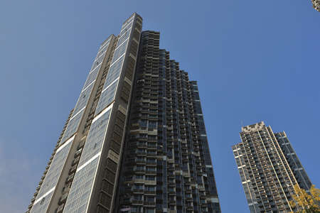9 Sept 2021 Residential buildings on Tsuen Wan bay, New Territories, Hong Kong