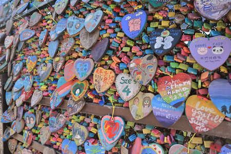 20 Aug 2021 Capture a lover message wall at Cheung Chau, hkのeditorial素材