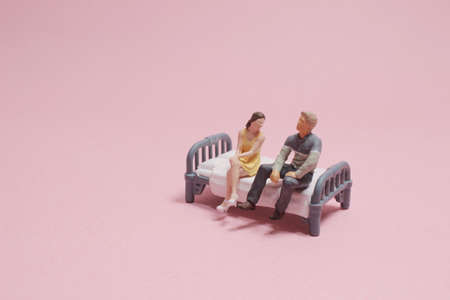 the mini of figure Couple in bedの写真素材