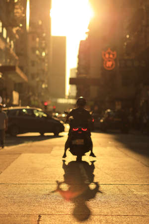the sun light thought the street at Mong Kok 3 Oct 2020のeditorial素材