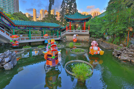 18 Sept 2021 Yue Heung Pavilion at Sik Sik Yuen Wong Tai Sin Temple HKのeditorial素材