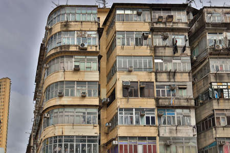 17 July 2021 the old apartment under at to kwa wan, hkの写真素材