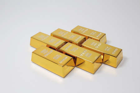 the Gold bullion stack. Set of gold bars.