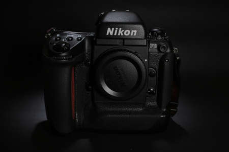 the Close Up Of Camera Against dark Background