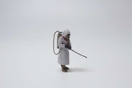 the figure wear gas masks and protection conferの写真素材