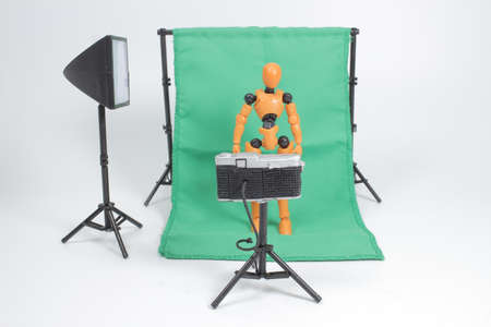 the scale of Photography studio with modelの写真素材