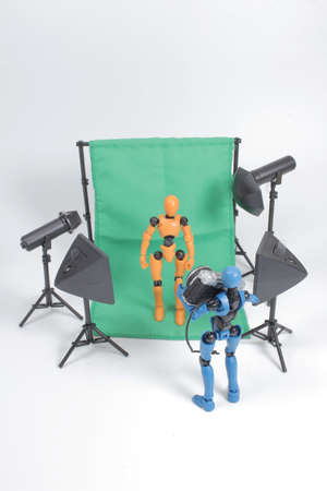 the scale of Photography studio with modelの写真素材