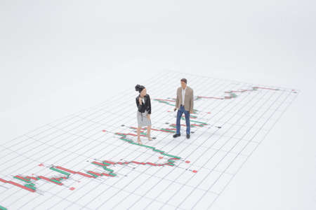 the figure with the index , Stock market graphs analysisの写真素材