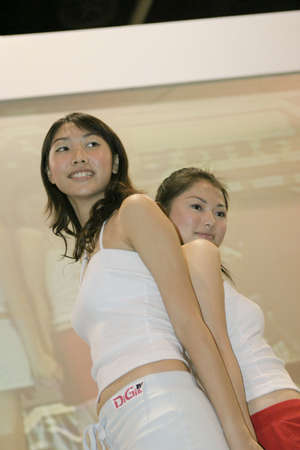 20 Aug 2004 the promoter girl at the electronic exhibition, hkのeditorial素材