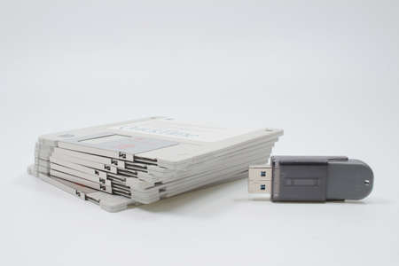 the old floppy disk mountain compared to usb memory.