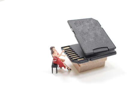 the mini figure play the SD card Grand Piano