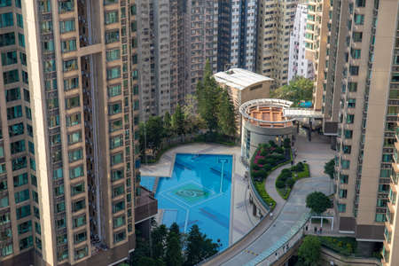 5 Jan 2022 the residential area of mid level sai ying pun hong kongの写真素材