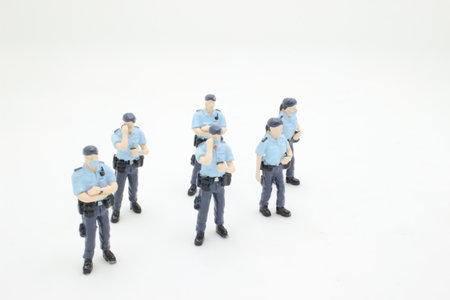 the fun of Group of cartoon security police officers