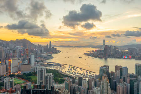 2 May 2022 A panoramic view of Hong Kong, From Braemar Hillの写真素材